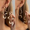 Minimalist Abstract Irregular Spiral Twist Shape Gold Color Dangle Earrings for Women Fashion Designer Earrings Party Jewelry