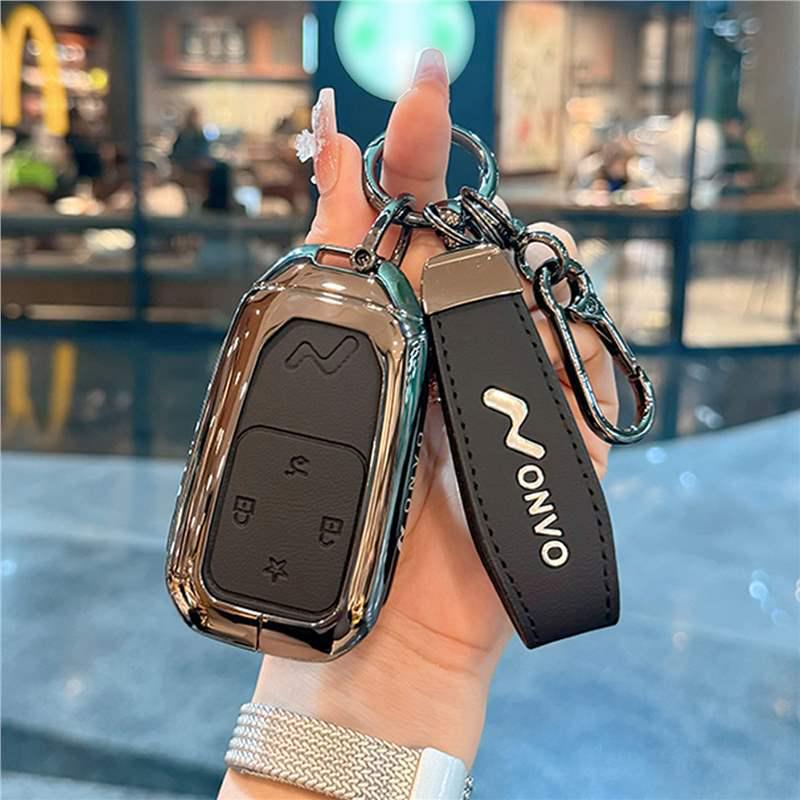 Lide L90/L60 Car Remote Leather Metal Protective Key Cover with Buckle