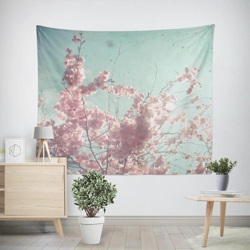 Modern Room Decoration Items Wall Hanging Aesthetic Bedroom Wall Art Large Fabric Tapestry Bohemian Retro Floral Leaves