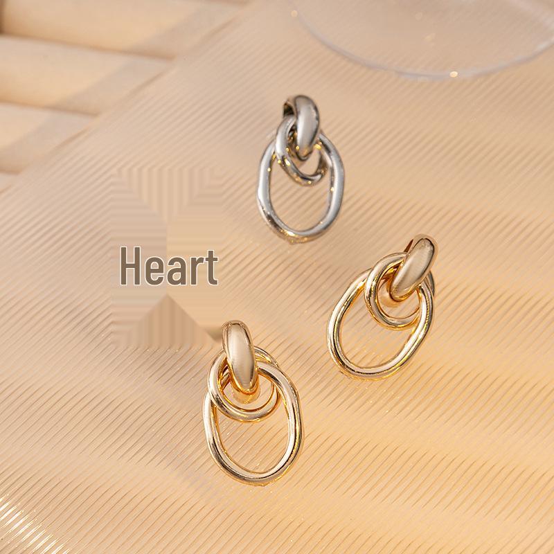 

Европейские Ретро Минималистичные Геометрические Серьги-Кольца - Дизайн Металлической Оправы Двойного Слоя