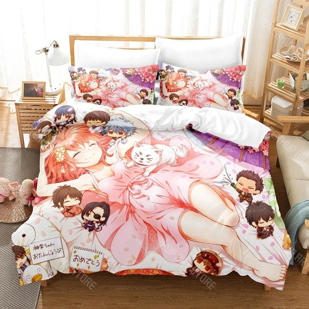 3D Printed GINTAMA Gintoki Sakata Bedding Set for Boys Girls Duvet Cover Pillowcase Twin Queen King Full Single Double Sizes