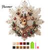 Acrylic Beaded Art Supplies Christmas Faux Pearl Painting Suncatcher Kit, Snowflake Shape Board Decorative Hanging Window with Lace Edge, 3D