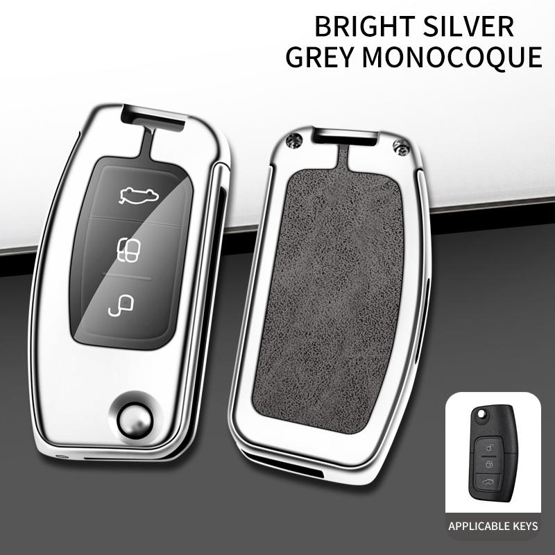 Interior Mouldings Car Metal Key Case Cover Shell For Ford Focus 2 3 Ecosport C-Max S-Max Ka Mondeo Kuga Galaxy Fiesta Keychain