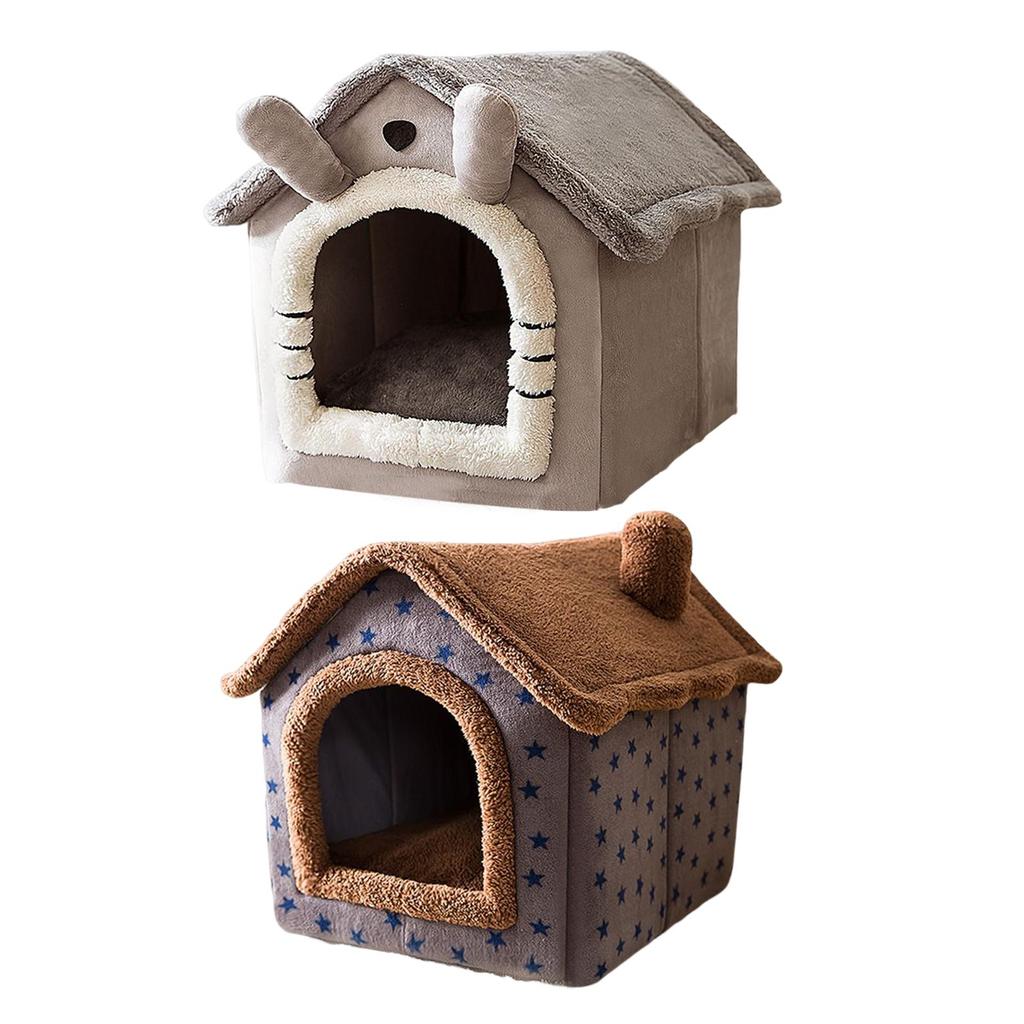 Dog Bed House Semienclosed Cat Tent Bed Comft Cushion Sleep Kennel Pets Supplies Kitten puppy Cozy Nest Soft Indoor Cats Bed
