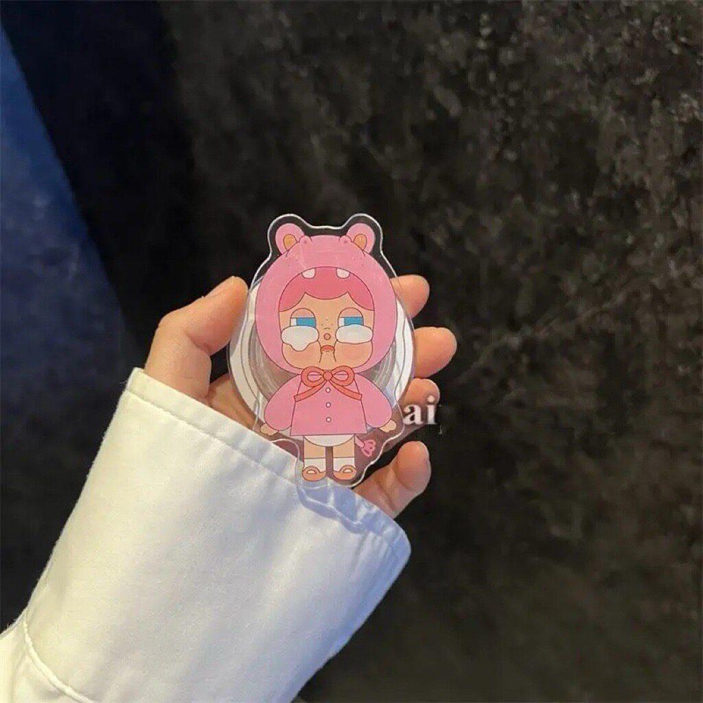 Cute Crying Doll Magnetic Phone Holder: Retractable, Foldable, Strong Adsorption for Magsafe-Compatible Devices