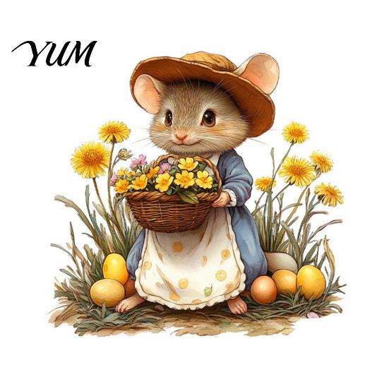 Waterproof Pvc Decals Mouse Wall Stickers, PVC Autumn Retro Fairy Tale Decals, Removable Peel Forest Animal Art And Stick for Kindergarten Indoor