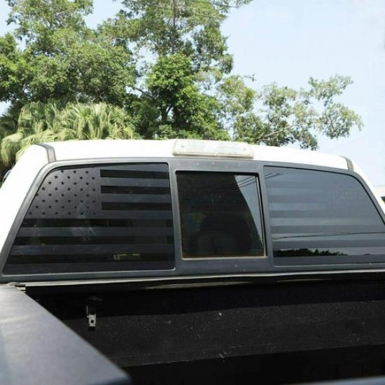 2pcs Car Rear Window Stickers Decals Trim for 2009-14 Ford F150 American US Flag