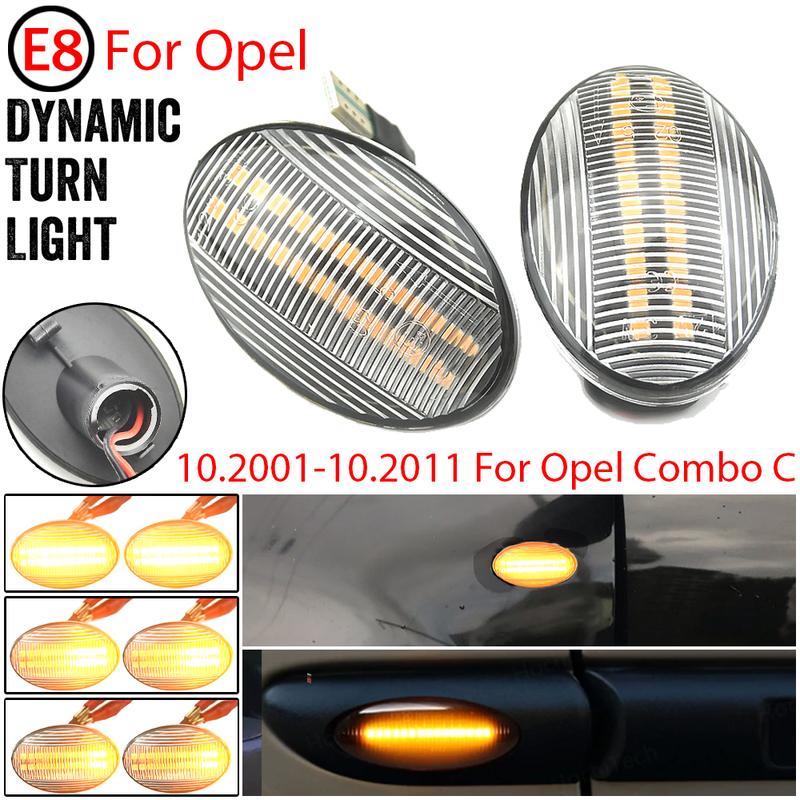 Dynamic Car Light LED Flashing Turn Signal Side Marker Lamp 09.2000-12.2009 For Opel Corsa C (X01)