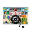 Montessori Wooden Steering Wheel Busy Board Toys Car Light Switch Sensory Games Fine Motor Training Children Travel Play Toys
