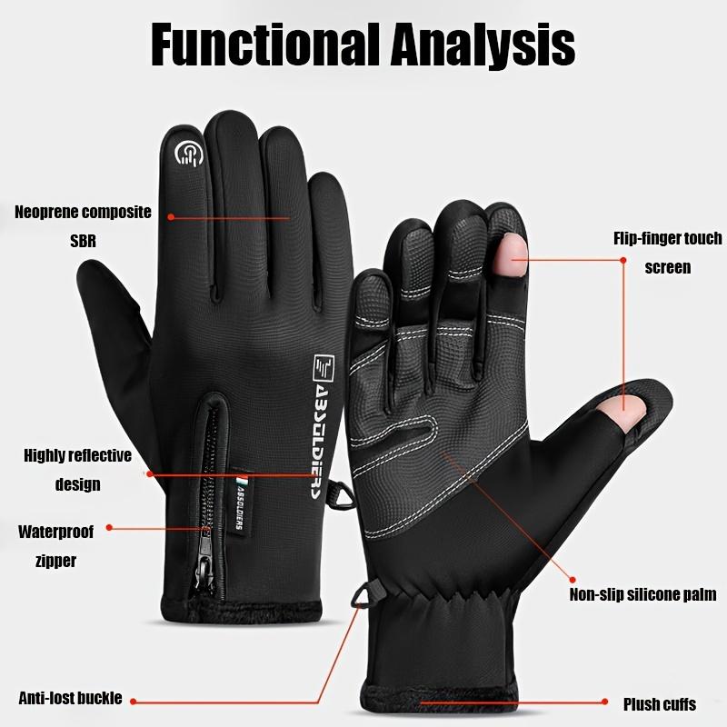 1 Pereche de Mănuși de Iarnă Unisex Calde, Antiderapante, Căptușite Cald cu Bumbac, Impermeabile, Antiderapante, Rezistente la Vânt - Pentru Sporturi în Aer Liber,