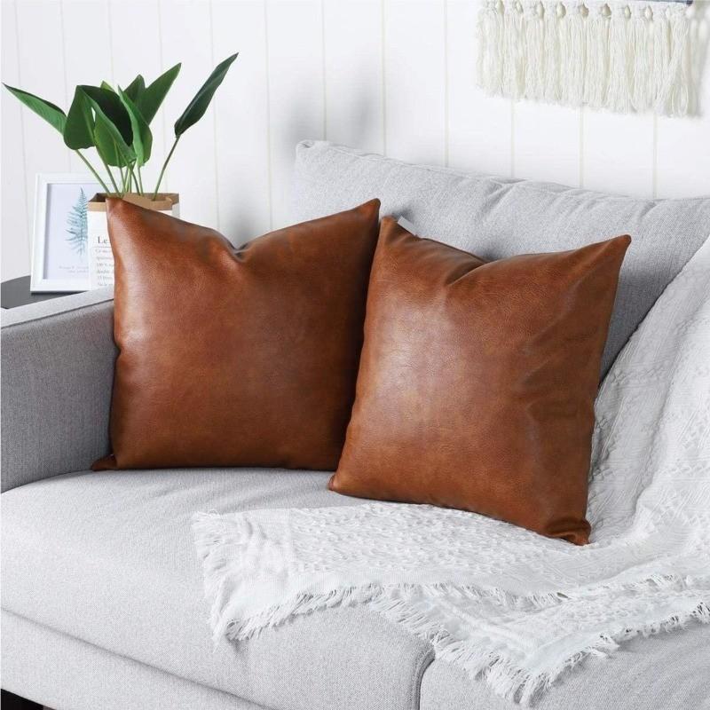 1Pcs Solid Color Retro Pillowcase Nordic Leather Sofa Cushion Cover Gorgeous Bedroom Living Room Sofa Decoration Pillow Case