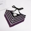 Knitted Cotton Halloween Bat Head Scarf Hat Multifunctional Triangle Scarf Skull Headband for Women Party Cosplay