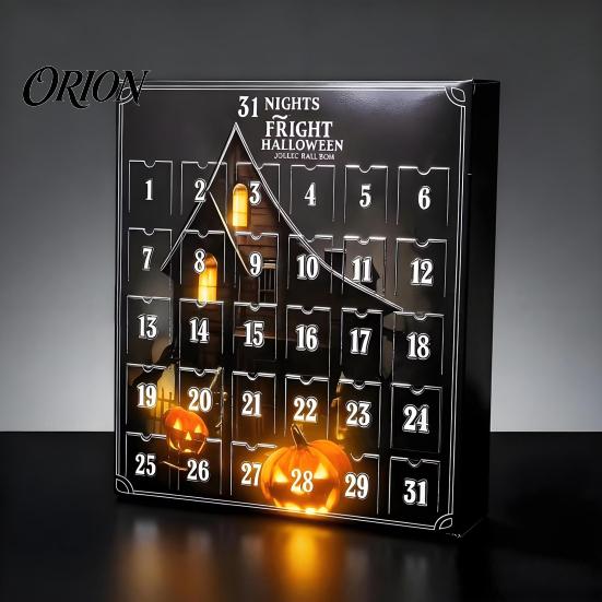 Familien-Halloween-Aktivität 2026 Adventskalender, 24-Tage-Countdown-Box mit gruseligem Mini-Kalender mit Überraschungsfiguren, 3D-Sammlerstück Feiertag