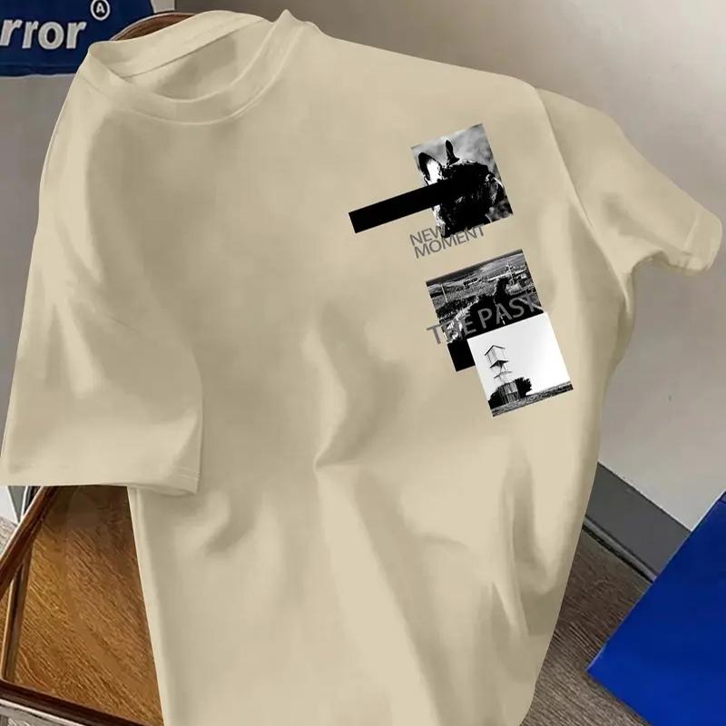 New Summer Men's Fashion T-shirt Personality Landscape Printed Men's T-shirt Top