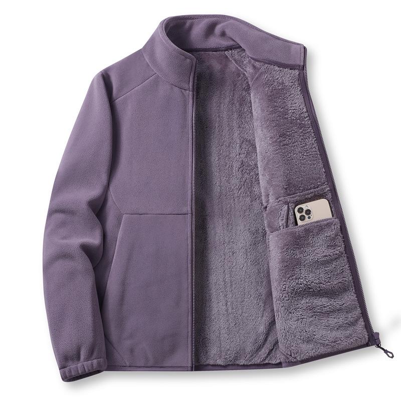 

Куртка из двухстороннего флиса Oli: Флис из овечьей шерсти, Теплый и Мягкий, Модное флисовое пальто для пары 3X-Large