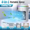 Portable Water Cooling Fan Small Air Humidifier Air Conditioner Water Mist Cooling 4 Speed Fan With Night Light For Home Office