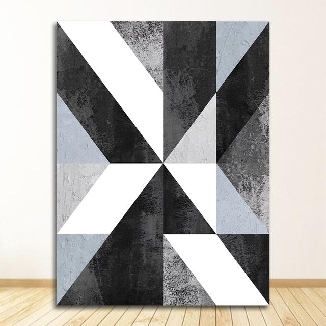 Living Room Decorative Painting Unframed Black And White Geometric Figure Nordic Style Posters Art Canvas Pictures For