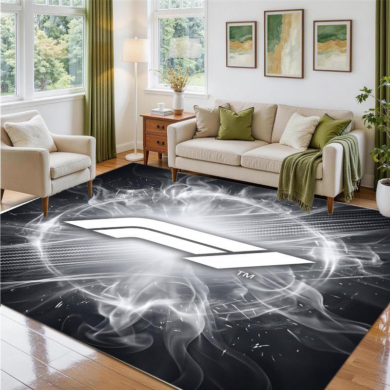 F1 Design Crystal Velvet Rug Soft Decorative Mat for Bedroom Entrance
