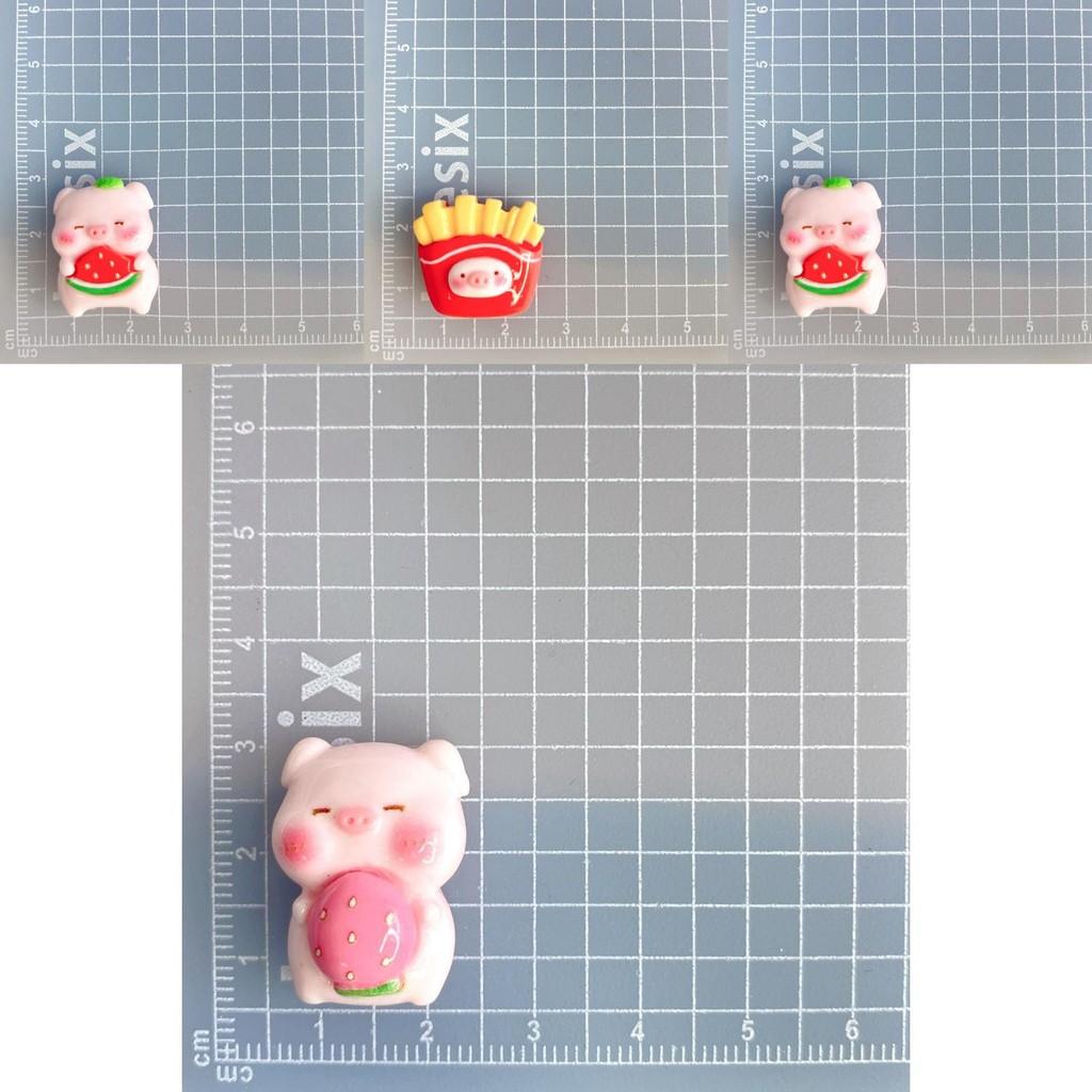 Shiny Strawberry Watermelon Pig Resin Accessories For Diy Jewelry