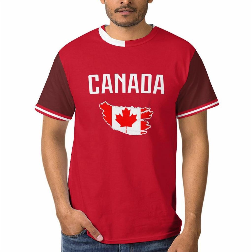 Unisex Flag Print Short Sleeve Crew Neck Casual T Shirt Comfortable Fit for Daily Wear Sports Activities