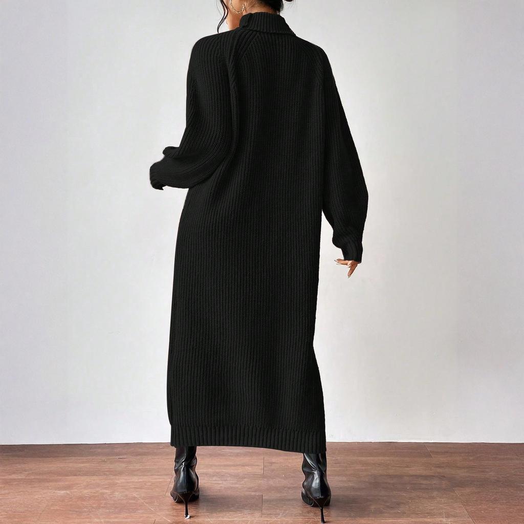 Women's Casual Fashion R-neck Long Sleeved Retro Christmas Print Retro Dress