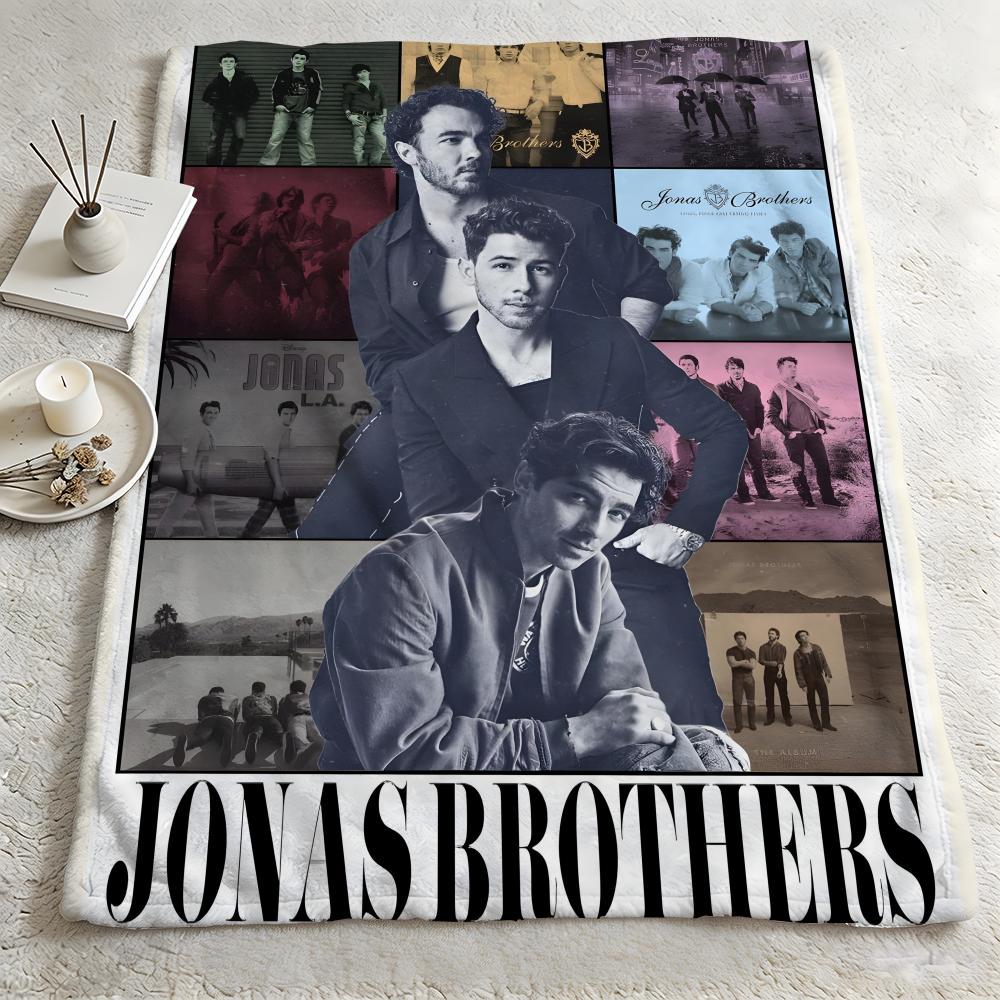 music JJonas Brotherss Throw Warm Soft Flannel Blanket Multiuse for Sofa Bed Camping Travel Nap