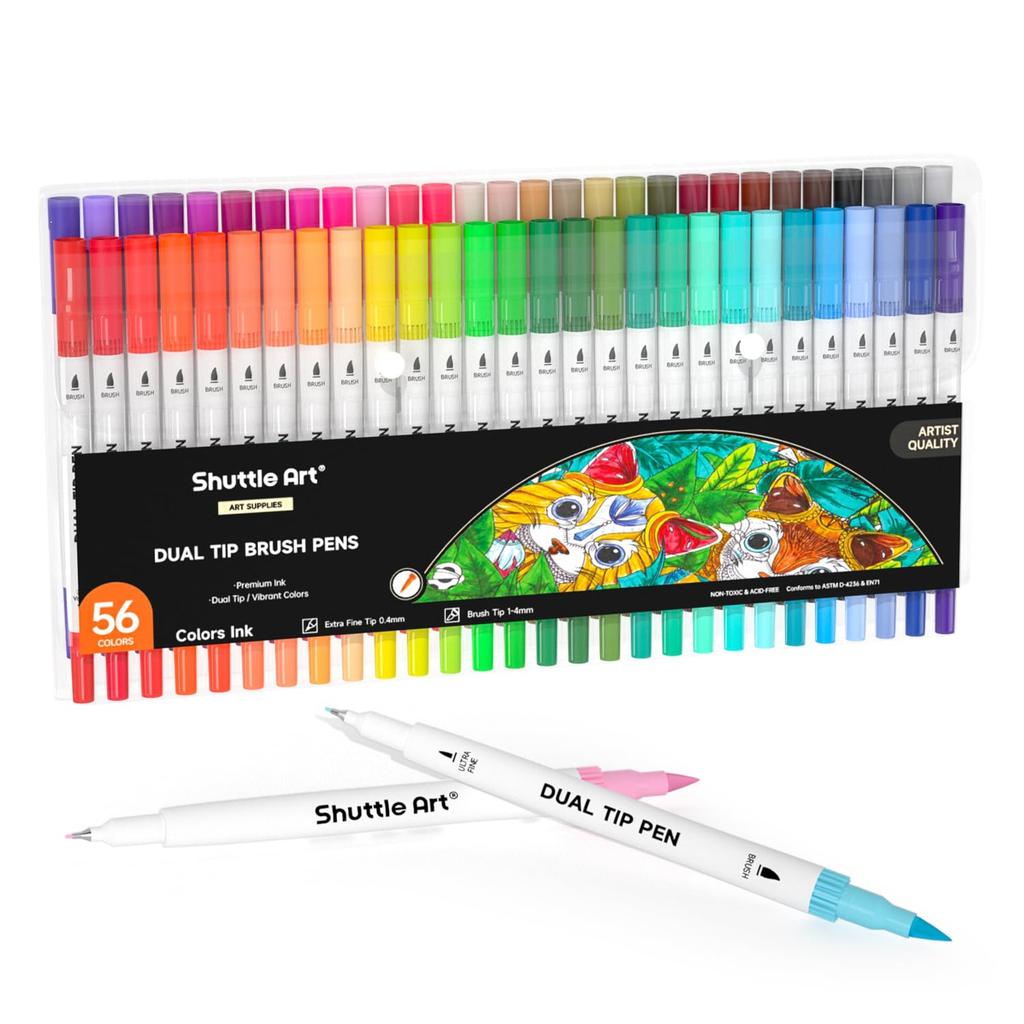 Shuttle Art Color Watercolor Brush Brush 56 Color Brush Ultra Fine Twin Quick For Coloring Homework Pens, Pens, Pens, Set, Water-Based Pens, Pens,