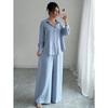 Spring Fashion Plus-Size Women's Two-Piece Set: Linen-Style Shirt & High-Waisted Loose Pants
