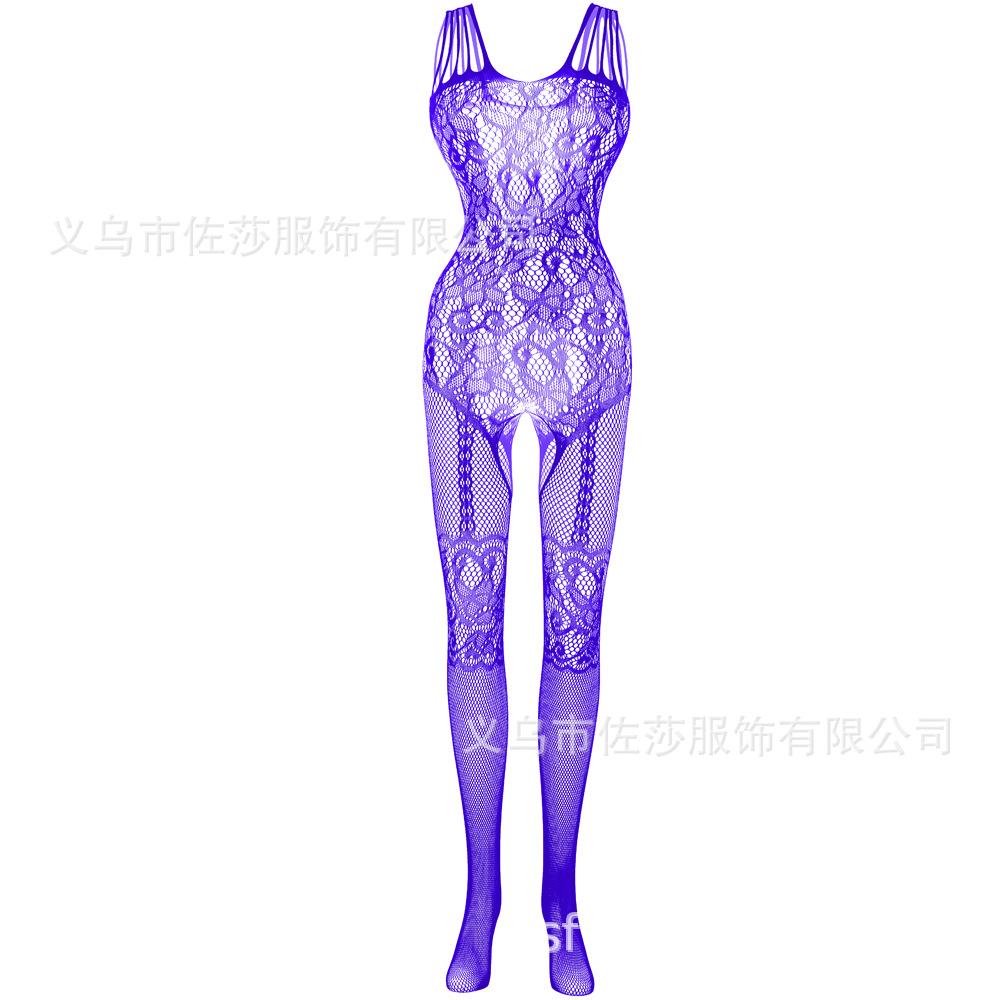 Sexy underwear suspenders Sexy black real life hollow open-file one-piece mesh stockings Jacquard mesh socks