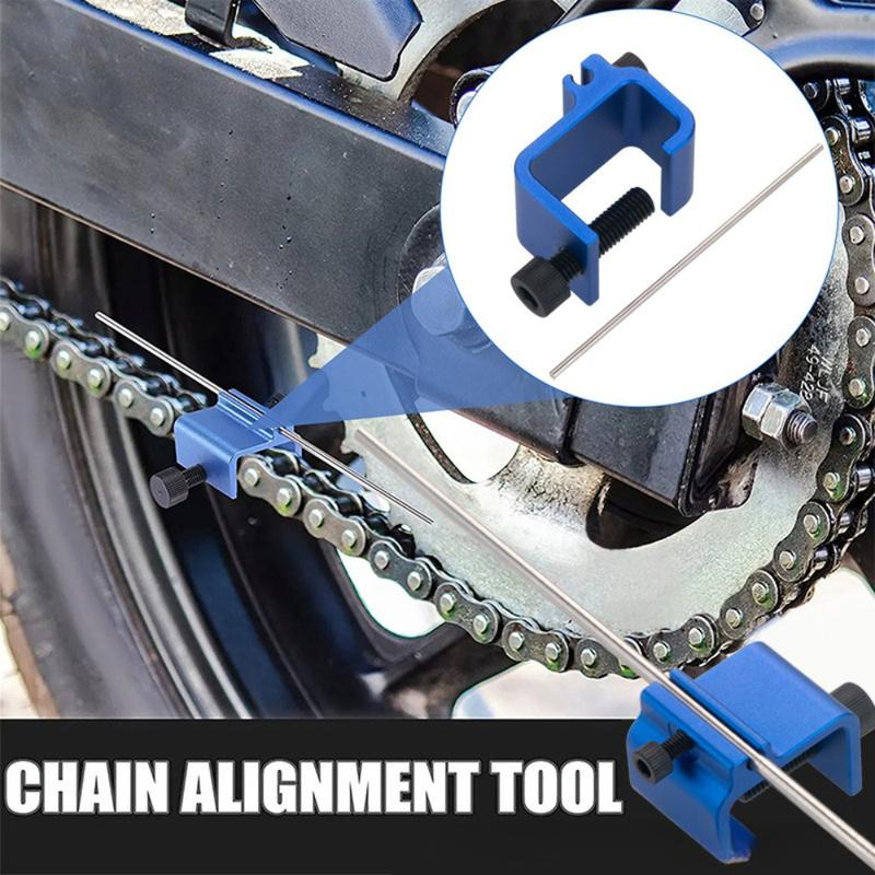 2PCS Motorcycle Chain Alignment Tool - Heavy Duty Chain Straightener for Dirt Bike/ATV, Adjuster & Repair Kit with Guide
