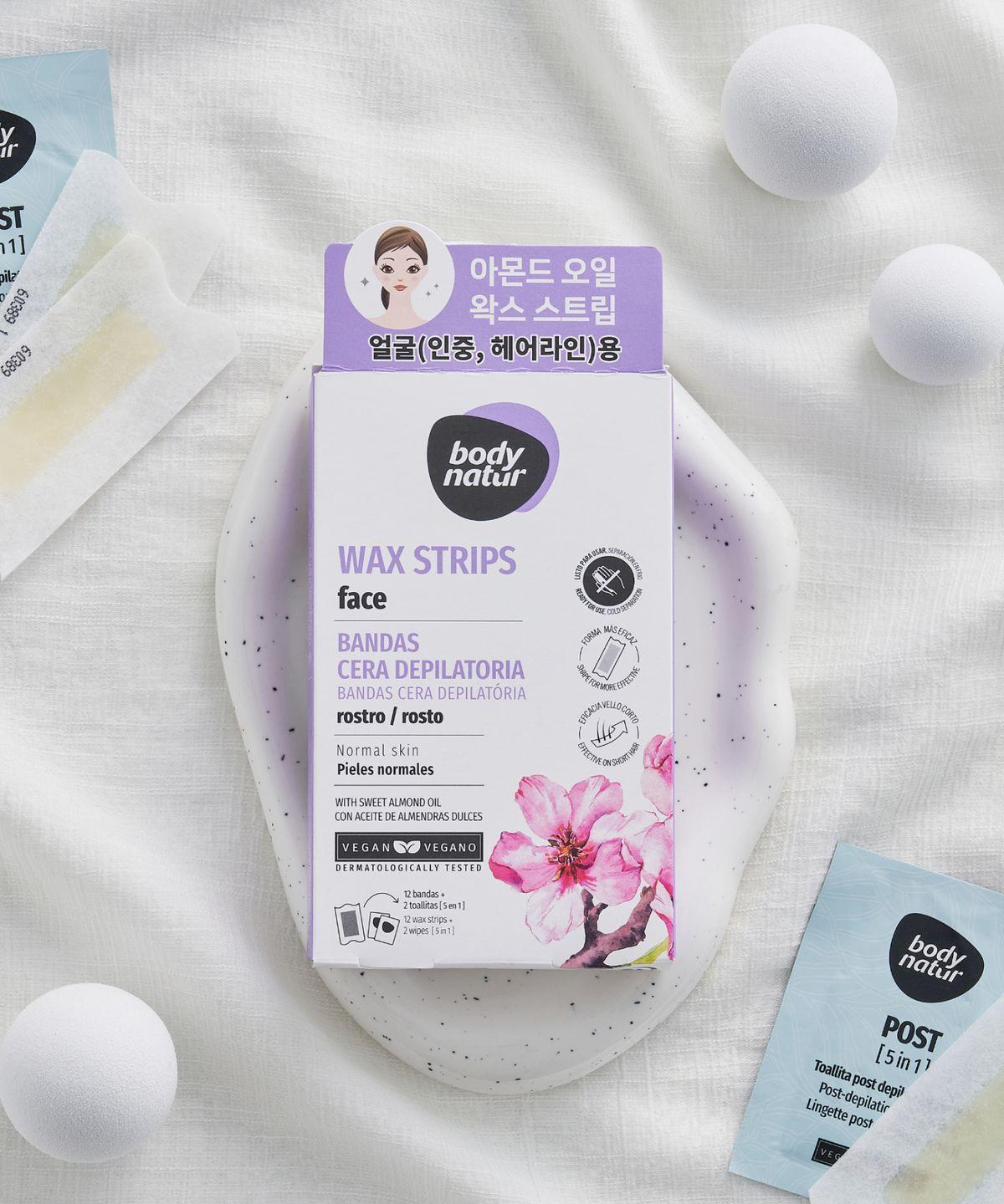 Wax strips face sweet almond oil