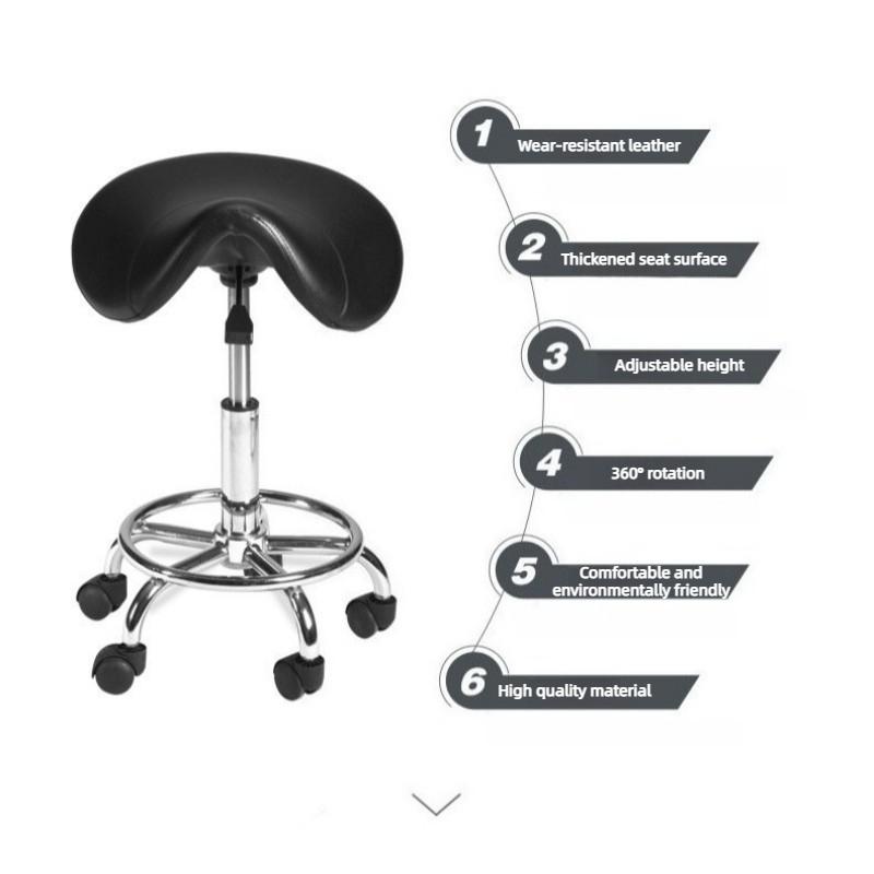 Pet Grooming Chair 360° Rotating Ergonomic Chair Adjustable Height Pet Groomer's Professionals Roller Skating Chairs