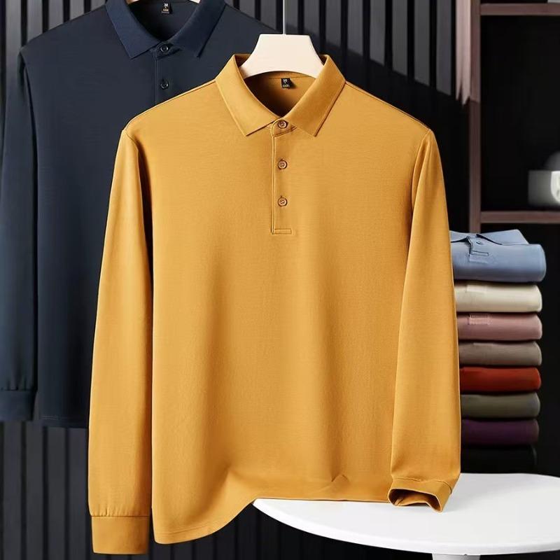 STORN Pure Cotton Autumn Winter Men's High-End Designer Fashionable Long-Sleeved Boutique Button Casual Comfortable Polo Shirt To