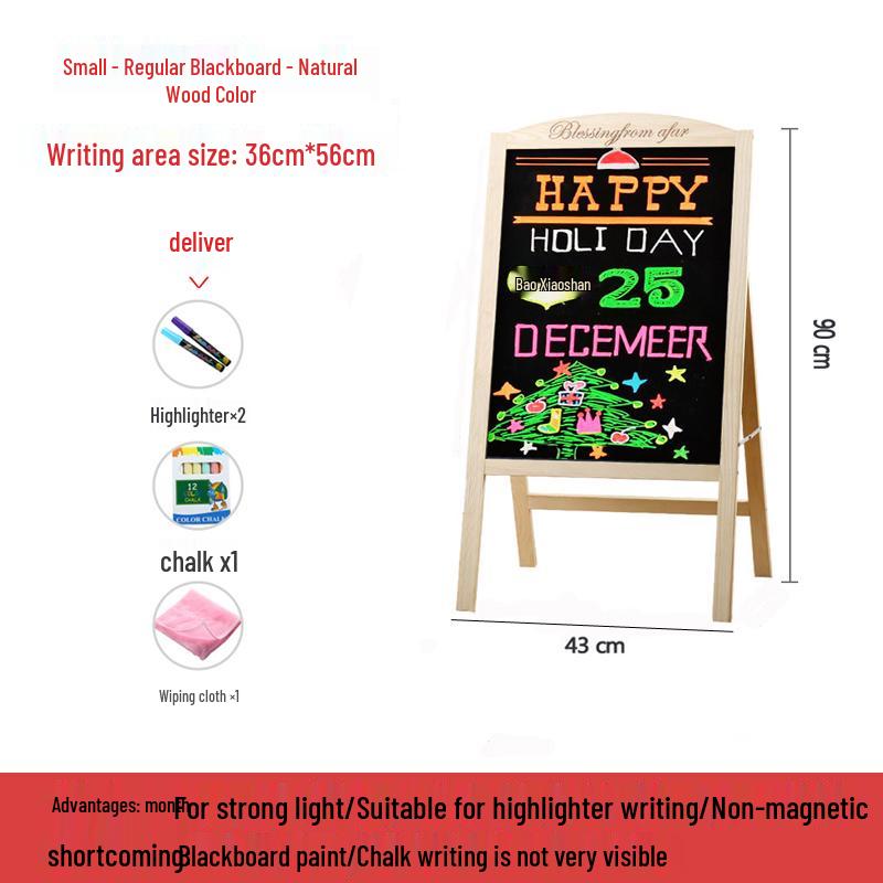 Small Luminous Blackboard Display Stand for Shop Advertising and Handwritten Signage
