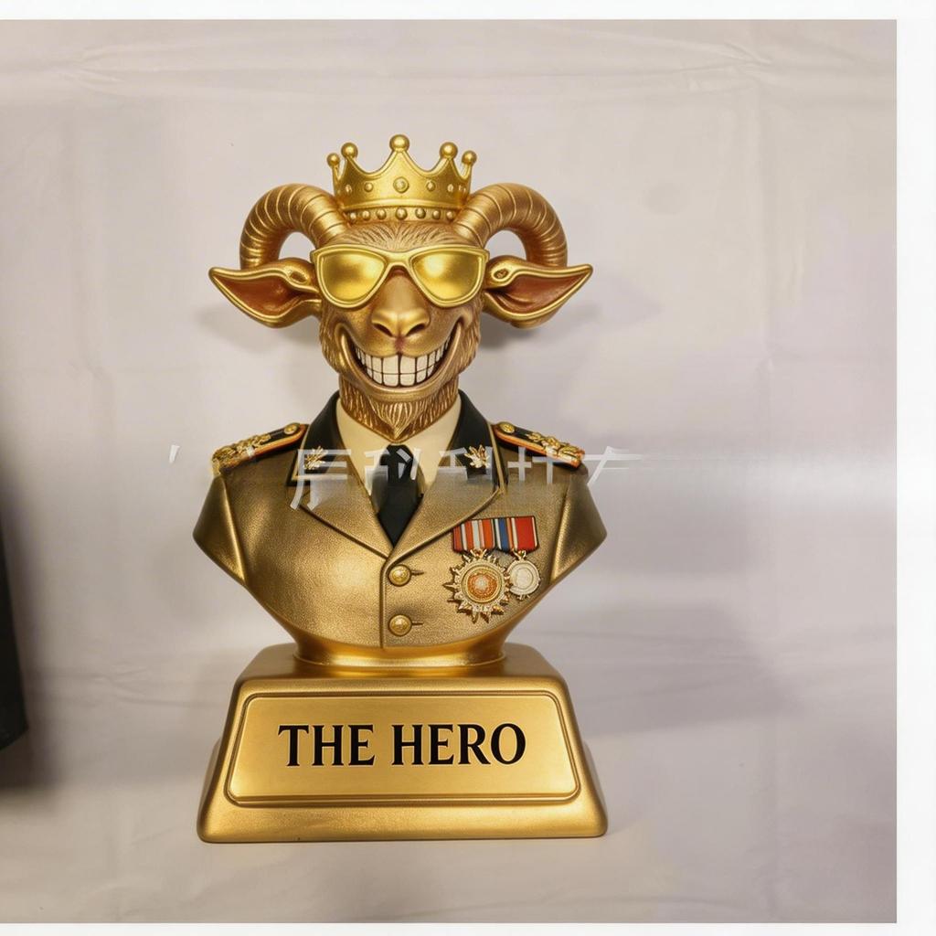 Trofeo in Resina GOAT Dorato, Statua Divertente Premio Sportivo per Decorazione Festa di Competizione