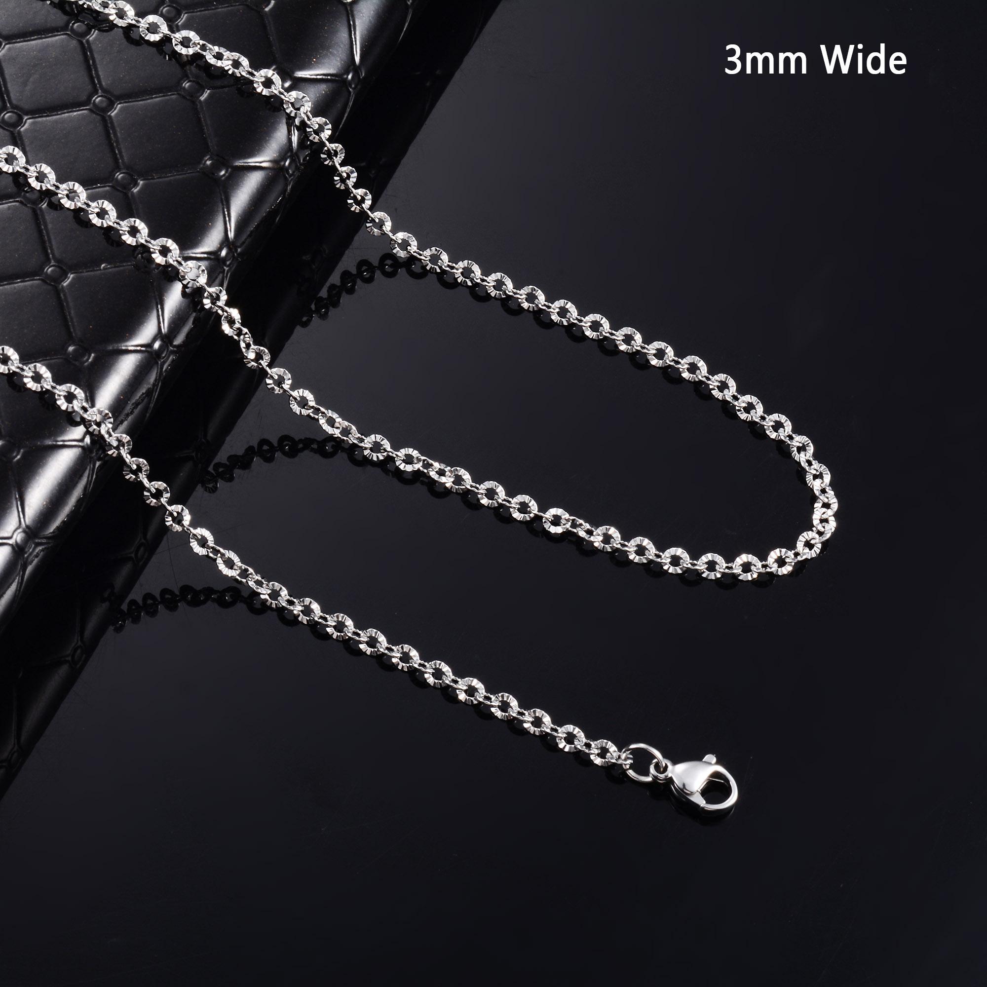 

Dainty Sunflower Stainless Steel Necklace Rolo Link O Chain Embossed for Women Metal Jewelry on Neck Clavicle Collarbone Choker 20cm Bracelet