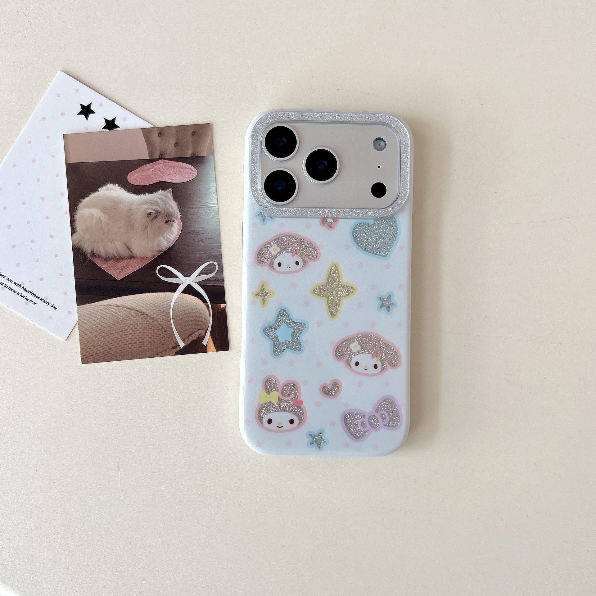 My Melody Hollow Glitter Star iPhone Case for 16ProMax/15/14 iPhone 14 Pro