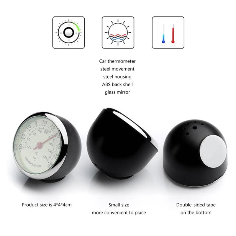 Small Round Thermometer Stick-on Temperature Gauge ℃/ °F Display for Automobile Household 40mm Panel Diamter Portable