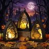 Halloween LED Candle Lantern with Flickering Flame, Remote Timer