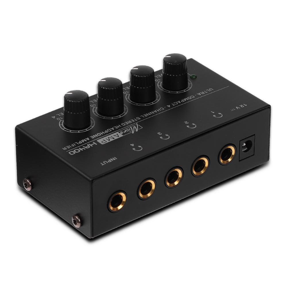 Headphone Amplifier Ultra-Compact Stereo Earphone Amplifier Audio Amplifier 4 Channels for Music 6.35MM Jack with Volume ControlGood Product