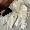 Women's Mid-calf Socks, Cartoon and Sweet Embroidered Puppy, Bow, Polka Dot, School-style Cotton Socks, Trendy Women