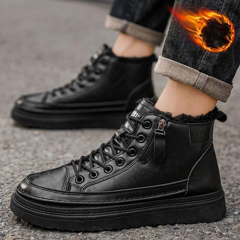 

Мужские зимние термоботинки с высоким верхом, водонепроницаемые, нескользящие, обувь шеф-повара, модные, удобные ботильоны, на теплой подкладке, повседневные 39