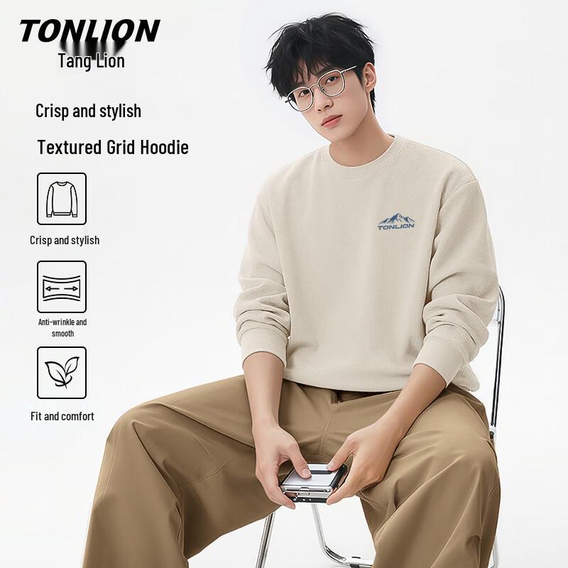 Мужская свободная толстовка TonLion с круглым вырезом, тяжелая L