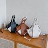 Stylish Fashionable White Yellow Black Brown Pu Canvas Bucket Bag For Daily Use