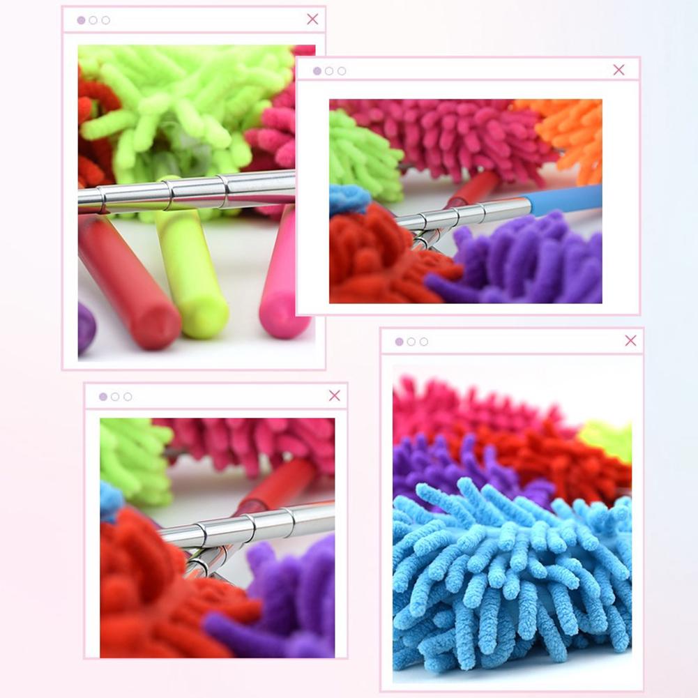 Retractable Flexible Chenille Dust Removal Duster Brush Microfiber Cleaning Tool