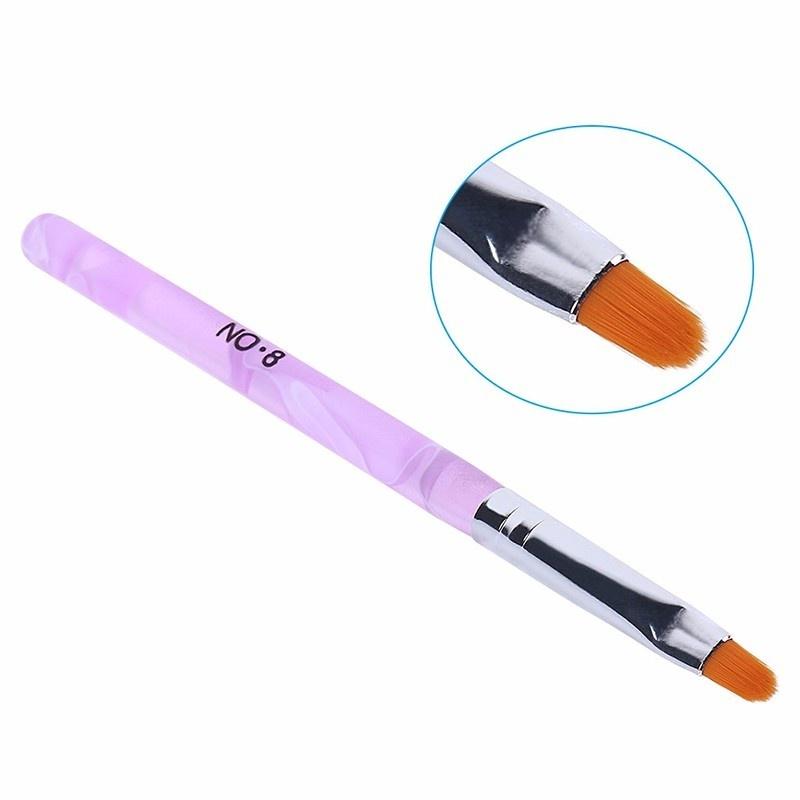 7Pcs Nail Art Painting Design Pen Brush Tools Set Acrylic Tips UV Builder Gel