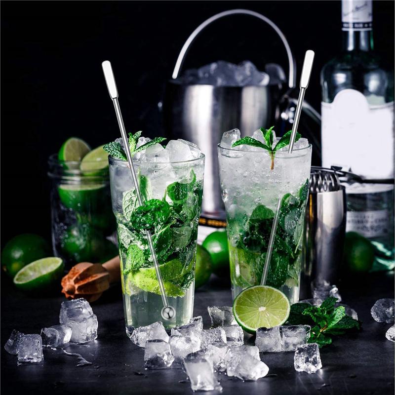 36Pcs Swizzle Sticks, Premium Stainless Steel Cocktail Beverage Drink Stirrer Stick, Reusable Stir Sticks For Bar серебряный