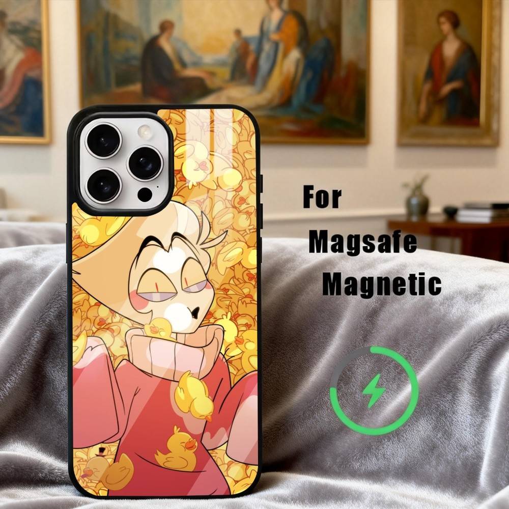 H-Hazbin H-Hotel L-Lucifer M-Magne Phone Case For iPhone17,16,15,14,13,12,11 Plus,Pro Max Magnetic For Magsafe Wireless Charging