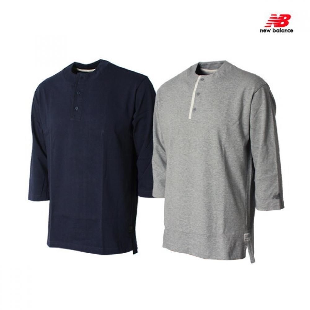 

New Balance Uni Henley Neck 7 Sleeve Tee Nbnd81l213 NBND81L21359 navy/90