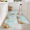 1PC Starfish Seashell Pattern Kitchen Rug Non-Slip Door Mats Pop design Bathroom Rug Bath Mat Carpet for Home Sink Laundry Decor